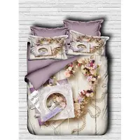 L'essentiel Maison , Adal- PRL2028, Violet, Couettes, dessus de couette et taie d'oreiller : 100 % micro-satin polyester