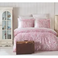 L'essentiel Maison , Adal- PRL3241, rose,blanc, couettes, 100% coton ranforce