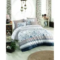 L'essentiel Maison , Adal- PRL2287, Bleu, Couettes, 100 % coton renforcé