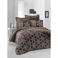L'essentiel Maison , Alisa- VCT3347, Marron, couettes, 100% satin de coton