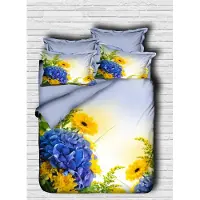 L'essentiel Maison , Adal- PRL1246, Bleu, Couettes, dessus de couette et taie d'oreiller : 100 % micro-satin polyester