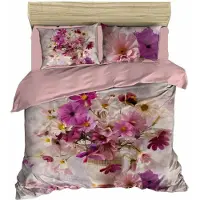 L'essentiel Maison , Adal- PRL1212, Rose, Couettes, dessus de couette et taie d'oreiller : 100 % micro-satin polyester