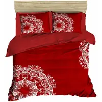 L'essentiel Maison , Adal- PRL6127, rouge,blanc, couettes, dessus de couette et taies d'oreiller : 100% polyestermicrosatine