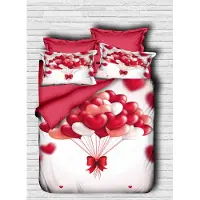 L'essentiel Maison , Adal- PRL6120, rouge, couettes, dessus de couette et taie d'oreiller : 100 % microsatin polyester