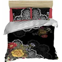 L'essentiel Maison , Adal- PRL6121, Noir, Couettes, dessus de couette et taie d'oreiller : 100 % microsatin polyester