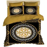 L'essentiel Maison , Adal- PRF1142, Noir, Couettes, dessus de couette et taie d'oreiller : 100 % micro-satin polyester