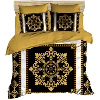 L'essentiel Maison , Adal- PRF1142, Noir, Couettes, dessus de couette et taie d'oreiller : 100 % micro-satin polyester