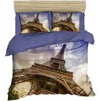 L'essentiel Maison , Adal- PRL6124, Bleu, Couettes, dessus de couette et taie d'oreiller : 100 % micro-satin polyester