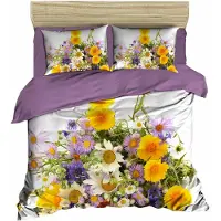L'essentiel Maison , Adal- PRL1250, Violet, Couettes, dessus de couette et taie d'oreiller : 100 % micro-satin polyester