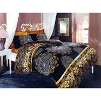 L'essentiel Maison , Adal- PRL1842, Noir, Couettes, 50 % coton / 50 % polyester