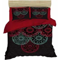 L'essentiel Maison , Adal- PRL6141, rouge, couettes, dessus de couette et taie d'oreiller : 100 % micro-satin de polyester