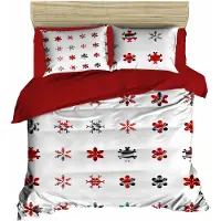 L'essentiel Maison , Adal- PRL5127, Rouge, Couettes, dessus de couette et taie d'oreiller : 100 % micro-satin polyester