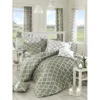 L'essentiel Maison , Adal- PRL2258, Gris,Blanc, Couettes, 100 % coton ranforce