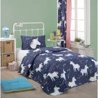 L'essentiel Maison , Begonvilla- EPJ7717, bleu foncé, couettes, 65% coton / 35% polyester (couverture) /