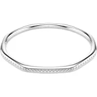 Swarovski Bracelet-Jonc Dextera, Forme Octogonale, Taille Ronde, Blanc, Métal Rhodié