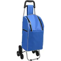 vidaXL Chariot de supermarché bleu 39,5 x 33 x 93 cm Oxford-tissu