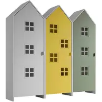 Vipack - CASAMI BRUGES Ensemble de 3 pièces composé de : Armoire à 1 porte avec façade en jaune, blanc et vert