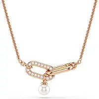 Swarovski Pendentif Constella, Perle De Cristal, Taille Ronde, Blanc, Placage De Ton Or Rosé