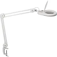 MAUL Lampe LED à loupe Viso , pied de serrage, blanc