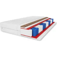 MARPUR Matelas à ressorts ensachés 100x200, modèle Salsa Kokos, 7 zones de confort, fermeté H3, hauteur 25 cm