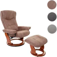 Robas Lund MCA fauteuil relax Hamilton, fauteuil de télévision + tabouret, tissu, charge max. 130kg marron antique miel