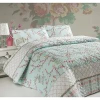 L'essentiel Maison , Begonvilla- EPJ9156, Turquoise, couettes, 70% coton / 30% polyester (couverture) /