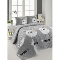 L'essentiel Maison , Begonvilla- EPJ6751, Gris, Couettes, 90 gr/m², 65% Coton / 35% Polyester (Housse) /