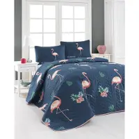 L'essentiel Maison , Begonvilla- EPJ7508, Bleu foncé, Couettes, 65 % coton / 35 % polyester (housse) /