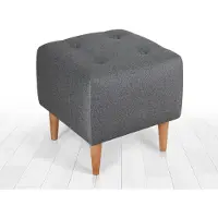 Hannah Home , Tomp- FLF1225, gris, poufs classiques, 50 % coton / 50 % velours