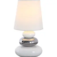 Näve 3045323 Lampe de table en tissu ; Couleur : blanc / chrome