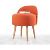 Hannah Home , Corvile- FLF1149, Orange, Poufs classiques, 50 % coton / 50 % lin