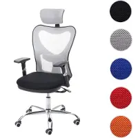 Mendler Chaise de bureau HWC-F13 chaise pivotante, fonction sliding, charge max. 150kg, tissu noir/gris