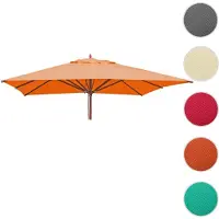 Mendler Housse de remplacement pour parasol en bois pour l'industrie de la restauration, modèle HWC-C57, housse de parasol carrée, 3x3 mètres, en polyester, couleur terracotta