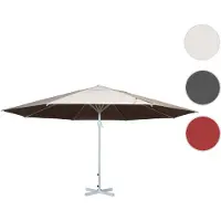 Mendler Parasol Meran Ii, Gastronomie, Parasol Pour Marché, 5m, Poteau Alu Blanc 28 Kg Crème-Beige Sans Support