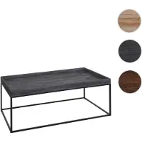 Mendler Table basse HWC-K71, table basse table d'appoint, bois massif métal 46x110x60cm gris foncé