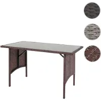 Mendler Poly-Rattan Table De Salle À Manger Hwc-G16, Table De Jardin, Gastronomie 112x60cm Brun