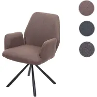 Mendler Chaise de salle à manger HWC-H71, tissu/textile acier brun