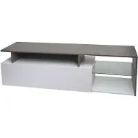 Mendler Rack TV HWC-L35, Lowboard Table TV Sideboard Armoire TV Commode, bois 47x170x40cm Compartiment de rangement, aspect béton blanc