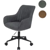 Mendler Chaise de bureau HWC-J62, chaise pivotante chaise de bureau tissu/textile anthracite