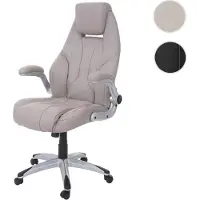 Mendler Chaise fauteuil de bureau HWC-A65, chaise pivotante, similicuir taupe