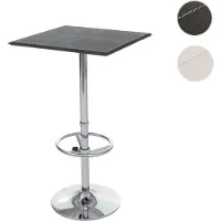 Mendler Table de bar / table haute Chicago, avec repose-pied, 63x63x110cm noir