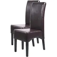 Mendler Lot de 2 chaises Latina, salle à manger, cuir reconstitué marron, pieds foncés