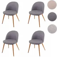 Mendler 4x chaise de salle à manger HWC-D53, fauteuil, style rétro années 50, en tissu gris foncé