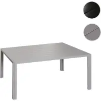 Mendler Table À Manger En Aluminium Hwc-N40, Table De Bistrot Table De Jardin Table De Balcon, Résistant Aux Intempéries 140x80cm Gris Clair