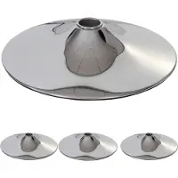 Mendler 4x plateau de sol pour tabouret de bar / chaise pivotante / chaise de salle à manger, chrome Ø 41cm