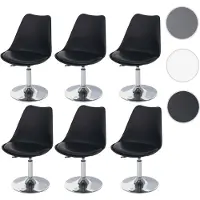 Mendler 6x chaise pivotante Malmö T501, hauteur réglable, similicuir noir