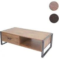 Mendler Table Basse De Salon Hwc-A27, 41x120x60cm Structure 3d, Couleur Chêne Sauvage