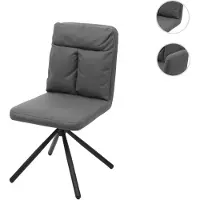 Mendler Chaise de salle à manger HWC-G58, chaise de cuisine, pivotante, auto-position, tissu gris