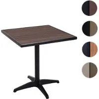 Mendler Table De Jardin Hwc-J95, Table De Balcon Table De Bistrot, Aluminium Aspect Bois Noir, Marron-Foncé
