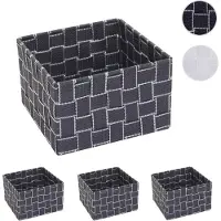 Mendler 4x Panier De Rangement Hwc-C37, 12x19x19cm Gris Foncé